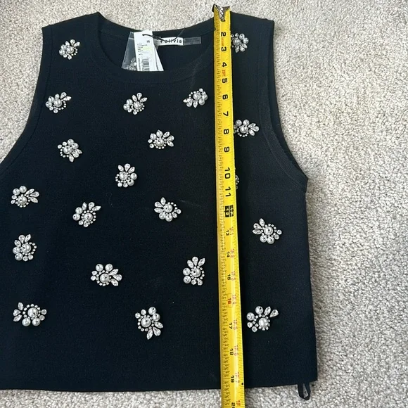 New Alice and Olivia Amity embellished cropped tank - Picture 8 of 12